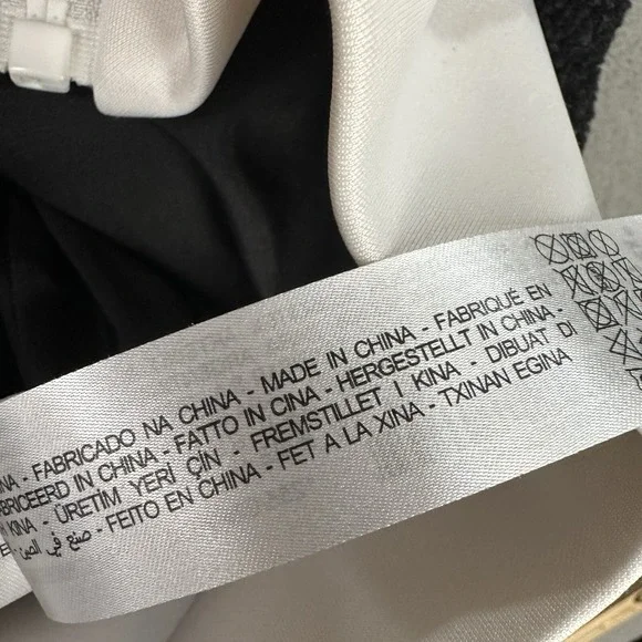 Zara Teddy Fleece & Neoprene Jacket Women's Large Black & White Full‎ Zip Animal - Picture 8 of 11